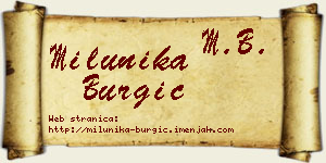 Milunika Burgić vizit kartica